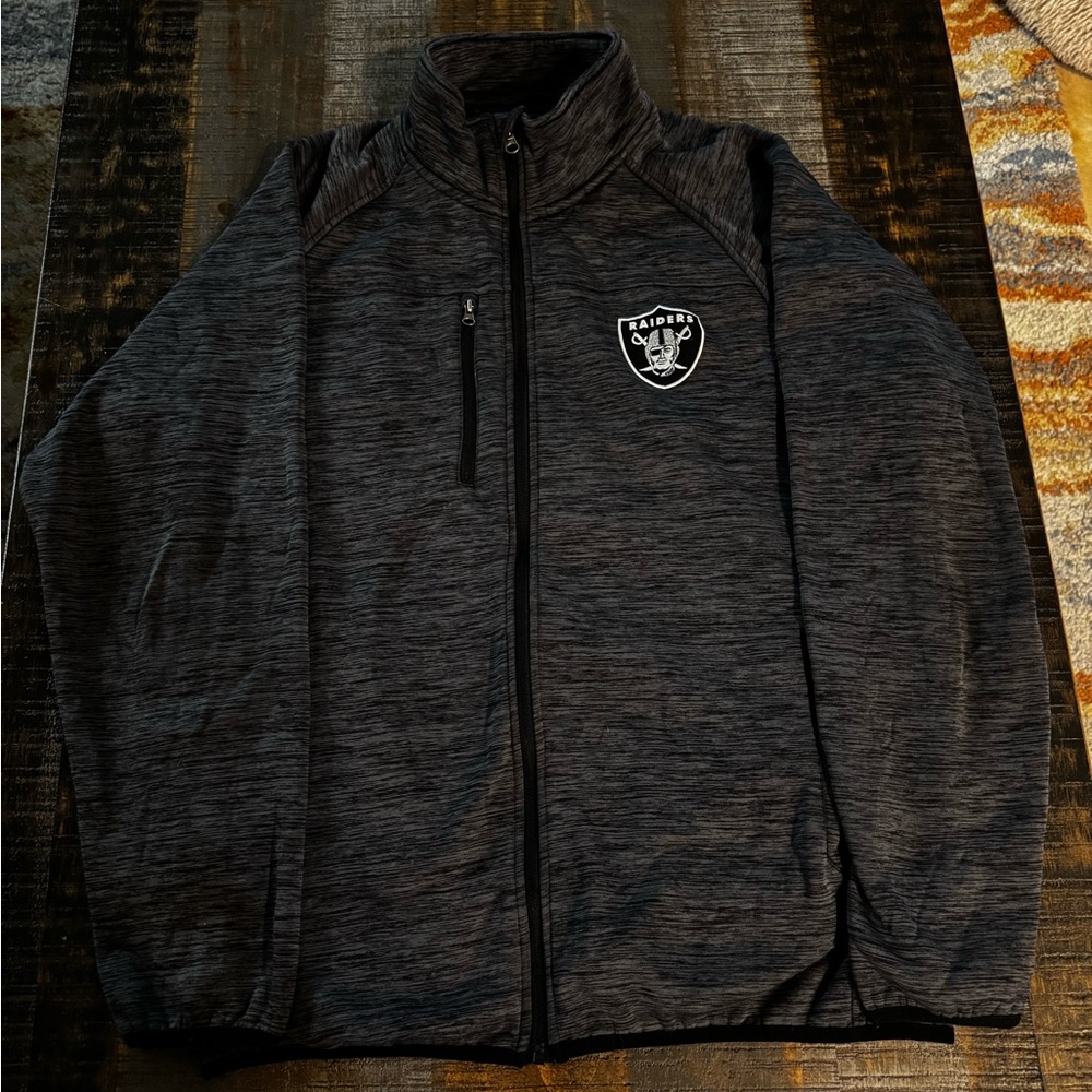 Men’s NFL Las Vegas Raiders Zip Up Fleece Jacket Raiders Football Size XL